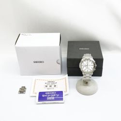 ◆◆ SEIKO セイコー 腕時計 クロノグラフ クォーツ 箱・取説付 R8.5月電池交換済み クロノ針ズレ有 SND187P Bランク