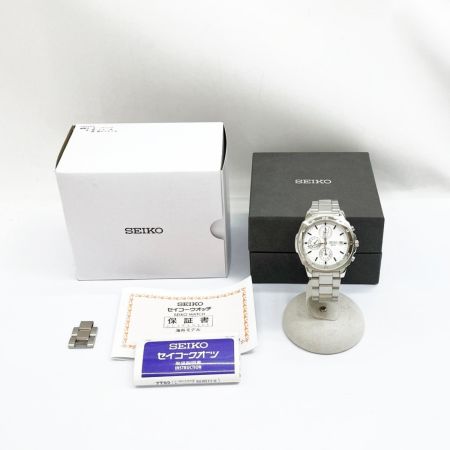  SEIKO セイコー 腕時計 クロノグラフ クォーツ 箱・取説付 R8.5月電池交換済み クロノ針ズレ有 SND187P