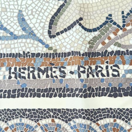 HERMES エルメス スカーフ ヒラヤマ杉の下で シルク100% 茶系