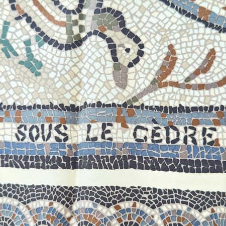 HERMES エルメス スカーフ ヒラヤマ杉の下で シルク100% 茶系