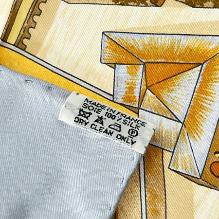 HERMES エルメス スカーフ  楽園にて シルク100% 水色系