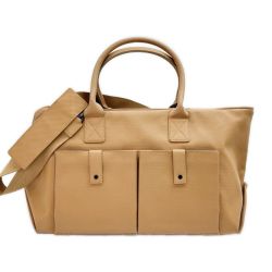 ◆◆ BOTTEGA VENETA ボッテガヴェネタ バッグ ボストンバッグ  トートバッグ ストラップ付 底にシミ有 ブラウン Bランク
