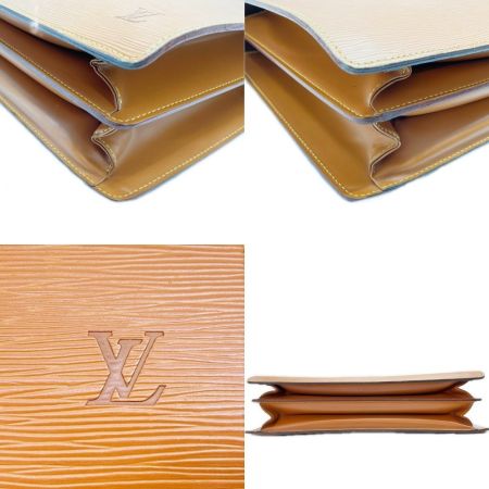  LOUIS VUITTON ルイヴィトン ビジネスバッグ エピ セルヴィエット フェルモワール キー付 ベタ有 M54358 ブラウン