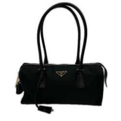 ◆◆ PRADA プラダ ミニボストンバッグ TESSUTO＋VITEL BR0345 ブラック Bランク