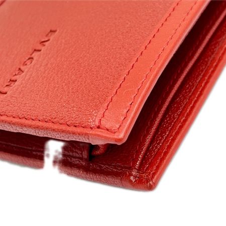  BVLGARI ブルガリ 2つ折り財布 ゴートレザー 箱付 25297 RED