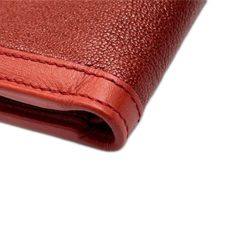  BVLGARI ブルガリ 2つ折り財布 ゴートレザー 箱付 25297 RED