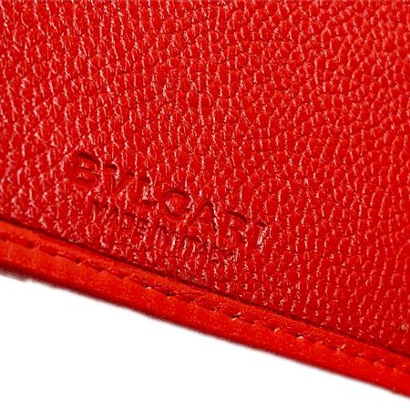  BVLGARI ブルガリ 2つ折り財布 ゴートレザー 箱付 25297 RED
