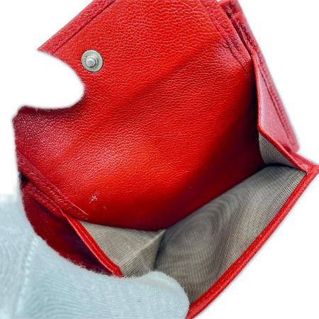  BVLGARI ブルガリ 2つ折り財布 ゴートレザー 箱付 25297 RED
