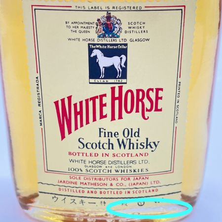  WHITE HORSE ホワイトホース FINE OLD SCOTCH WHISKY スコッチウイスキー 190ml 43%  未開栓