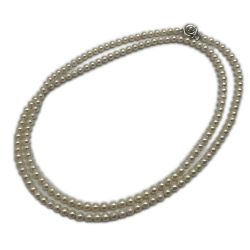 ◆◆  アコヤ真珠 ネックレス 総重量98.5g 約123cm パール7～7.5cmクラスプSV 鑑別書付 Bランク