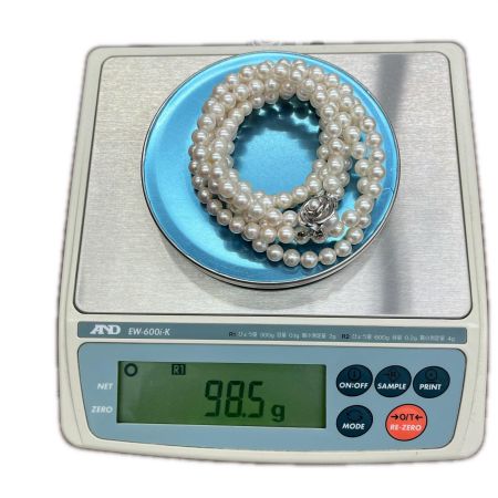   アコヤ真珠 ネックレス 総重量98.5g 約123cm パール7～7.5cmクラスプSV 鑑別書付