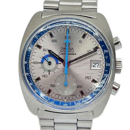 OMEGA オメガ シーマスター 自動巻き 腕時計 2026.07OH 風防に亀裂・キズ多数 176.007 シルバー×ブルー