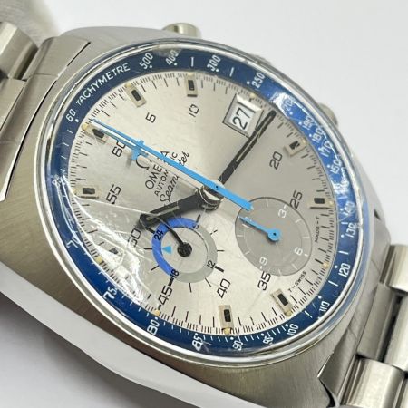 OMEGA オメガ シーマスター 自動巻き 腕時計 2026.07OH 風防に亀裂・キズ多数 176.007 シルバー×ブルー