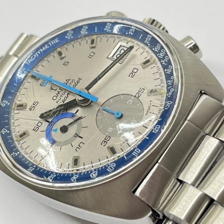 OMEGA オメガ シーマスター 自動巻き 腕時計 2026.07OH 風防に亀裂・キズ多数 176.007 シルバー×ブルー