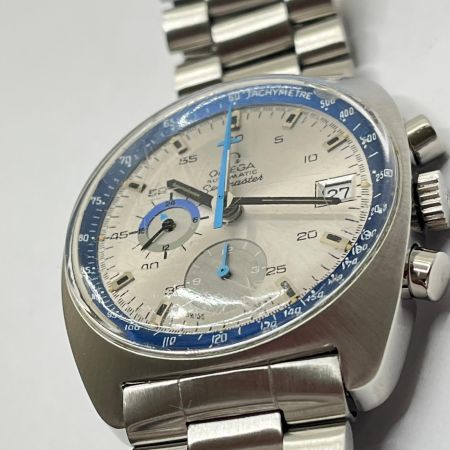 OMEGA オメガ シーマスター 自動巻き 腕時計 2026.07OH 風防に亀裂・キズ多数 176.007 シルバー×ブルー