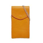◆◆ IL BISONTE イルビゾンテ スマホポーチ クロスショルダーバッグ 美品 オレンジ Aランク