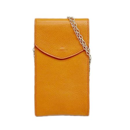  IL BISONTE イルビゾンテ スマホポーチ クロスショルダーバッグ 美品 オレンジ
