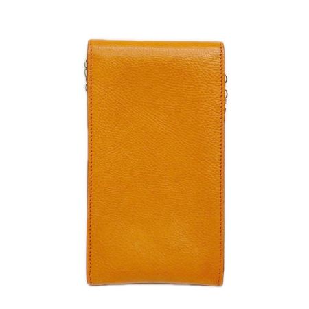  IL BISONTE イルビゾンテ スマホポーチ クロスショルダーバッグ 美品 オレンジ