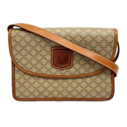 ◆◆ CELINE セリーヌ ショルダーバッグ マカダム柄 トリオンフ ブラウン Cランク