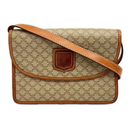  CELINE セリーヌ ショルダーバッグ マカダム柄 トリオンフ ブラウン