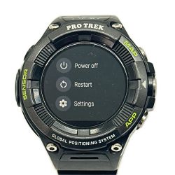 ◆◆ CASIO カシオ スマートウォッチ腕時計 PRO TREK タバコ匂い有り WSD-F21 ブラック Bランク