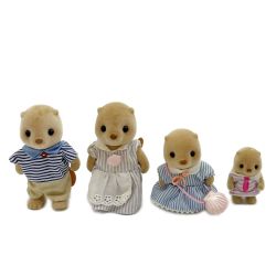 ◆◆  シルバニアファミリー ラッコファミリー ４体まとめセット 人形 おもちゃ 子供用品  Bランク