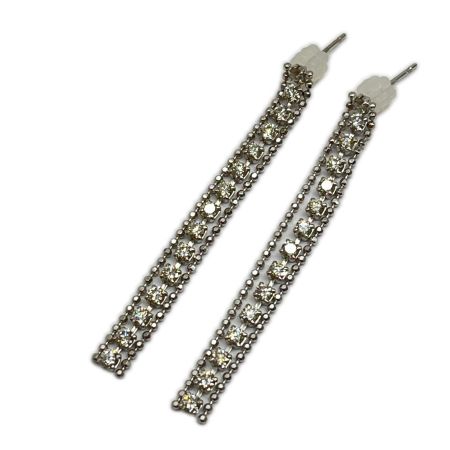   ピアス ホワイトゴールド K18 総重量3.2g ダイヤモンド 0.75ct D3.0粒 キャッチはシリコン