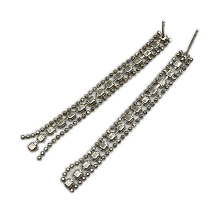   ピアス ホワイトゴールド K18 総重量3.2g ダイヤモンド 0.75ct D3.0粒 キャッチはシリコン