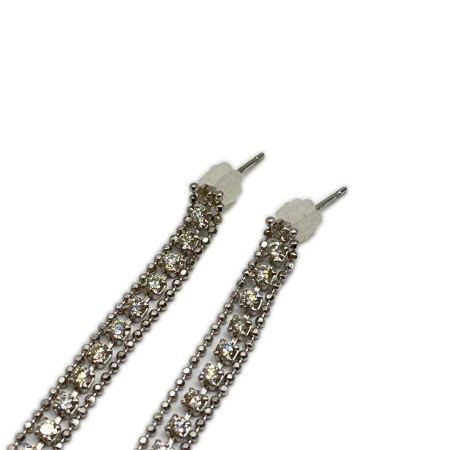   ピアス ホワイトゴールド K18 総重量3.2g ダイヤモンド 0.75ct D3.0粒 キャッチはシリコン