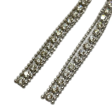   ピアス ホワイトゴールド K18 総重量3.2g ダイヤモンド 0.75ct D3.0粒 キャッチはシリコン