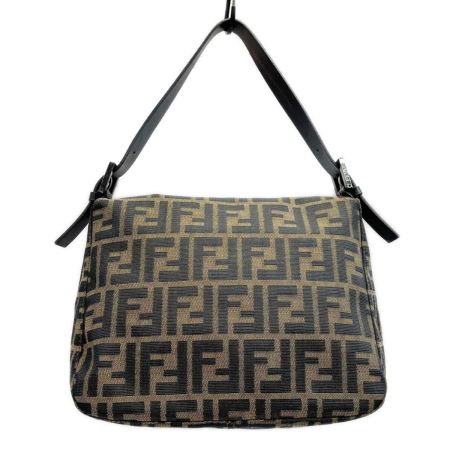  FENDI フェンディ ハンドバッグ ショルダーバッグ ズッカ柄 キャンバス レザー ブラウン