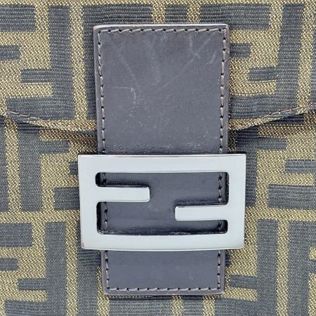  FENDI フェンディ ハンドバッグ ショルダーバッグ ズッカ柄 キャンバス レザー ブラウン