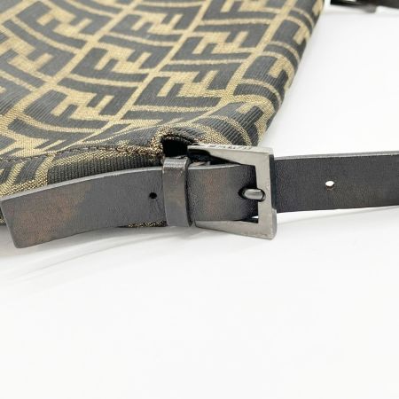  FENDI フェンディ ハンドバッグ ショルダーバッグ ズッカ柄 キャンバス レザー ブラウン