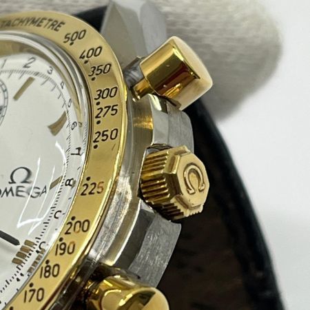 OMEGA オメガ スピードマスター 自動巻き 腕時計 本体のみ キズ有 レザー ホワイト R8.9月OH 175.0034