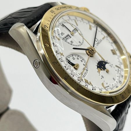 OMEGA オメガ スピードマスター 自動巻き 腕時計 本体のみ キズ有 レザー ホワイト R8.9月OH 175.0034