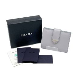 ◆◆ PRADA プラダ 2つ折り財布 パープル 少しヨゴレ有 箱付 薄紫 Bランク