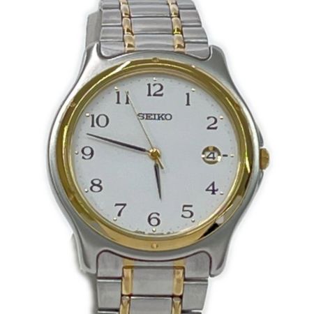  SEIKO セイコー 腕時計 クオーツ ステンレススチール ホワイト 電池切れ 7N32-0151