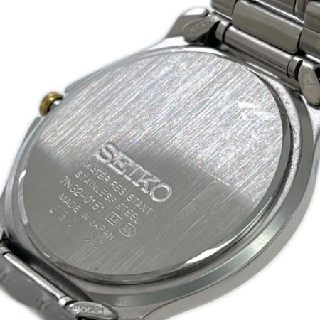  SEIKO セイコー 腕時計 クオーツ ステンレススチール ホワイト 電池切れ 7N32-0151
