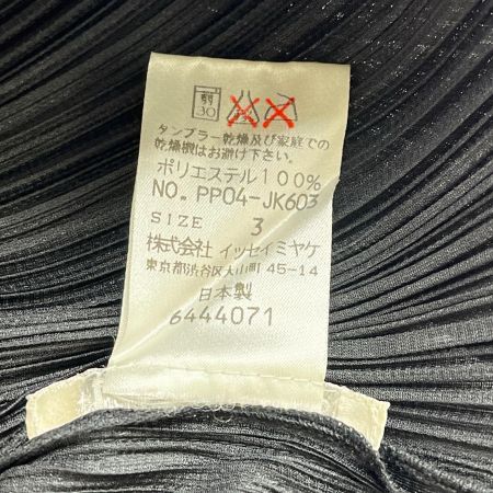  ISSEY MIYAKE イッセイミヤケ 半袖カットソー PLEATSPLEASE プリーツプリーズ サイズ3 ミセス pp04-jk603 ブラック