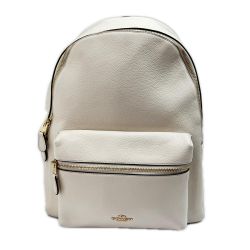 ◆◆ COACH コーチ ロゴ リュックサック レザー F38288 ホワイト Aランク