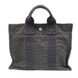 ◆◆ HERMES エルメス エールバッグ トートバッグ 角スレ/変色有 キャンバス PM グレー Cランク