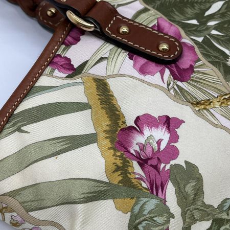  Salvatore Ferragamo サルヴァトーレフェラガモ トートバッグ レザー ナイロン 花柄 アニマル柄  ベージュ