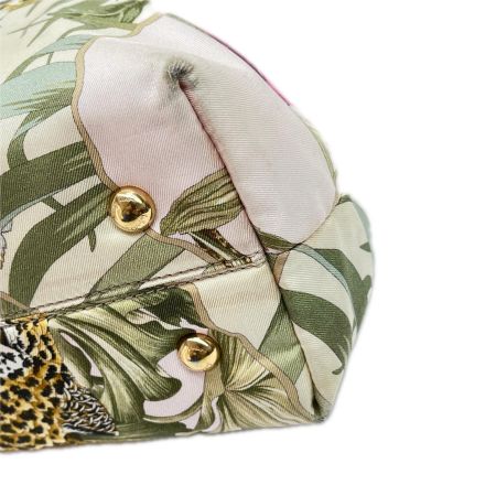  Salvatore Ferragamo サルヴァトーレフェラガモ トートバッグ レザー ナイロン 花柄 アニマル柄  ベージュ
