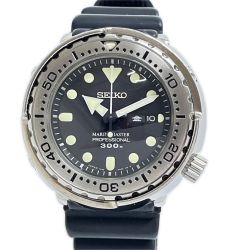 ◆◆ SEIKO セイコー 腕時計 ダイバーズウォッチ クォーツ 7C46-0AG0 ブラック Bランク