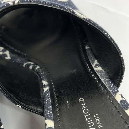  LOUIS VUITTON ルイヴィトン シルエットラインミュール サンダル 39 デニム NL1211 靴底ダメージ ネイビー