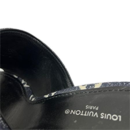  LOUIS VUITTON ルイヴィトン シルエットラインミュール サンダル 39 デニム NL1211 靴底ダメージ ネイビー