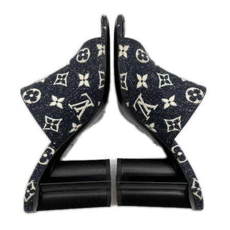  LOUIS VUITTON ルイヴィトン シルエットラインミュール サンダル 39 デニム NL1211 靴底ダメージ ネイビー