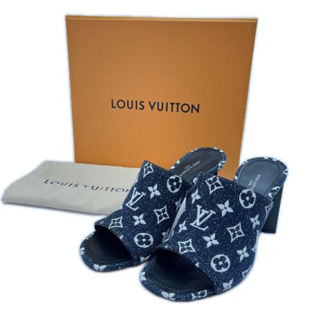  LOUIS VUITTON ルイヴィトン シルエットラインミュール サンダル 39 デニム NL1211 ネイビー