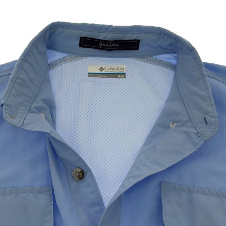  Columbia コロンビア BAHAMA 半袖シャツ Mサイズ 125FM7047 水色 スカイブルー