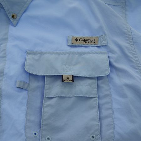  Columbia コロンビア BAHAMA 半袖シャツ Mサイズ 125FM7047 水色 スカイブルー